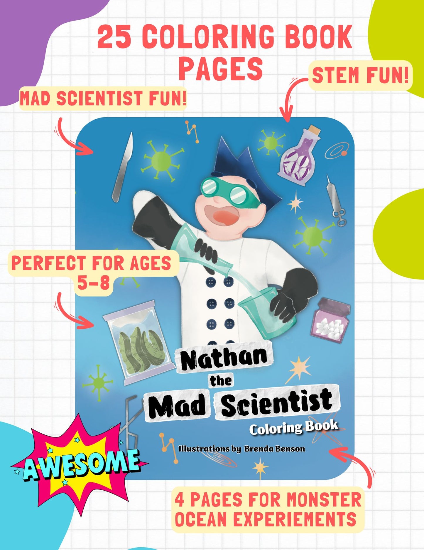 Nathan the Mad Scientist Coloring Book